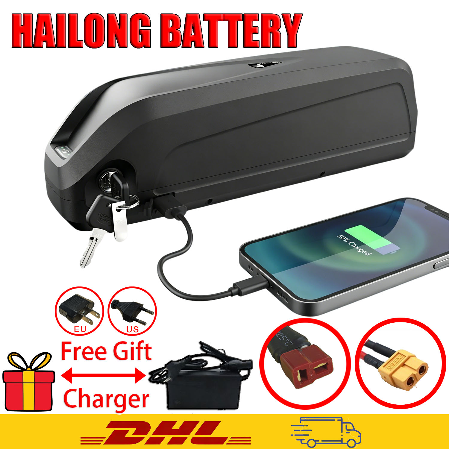 Ebike Battery 48V 20Ah Hailong - بطارية دراجة كهربائية هايلونج جديدة 18650