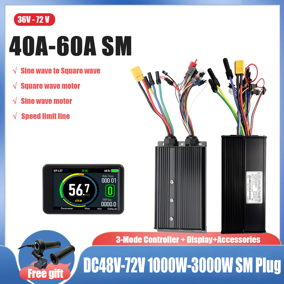 EBIKE شرط إلى مربع موجة تحويل  - مراجعة Ebike Conversion Kit 72V 3000W وسعره