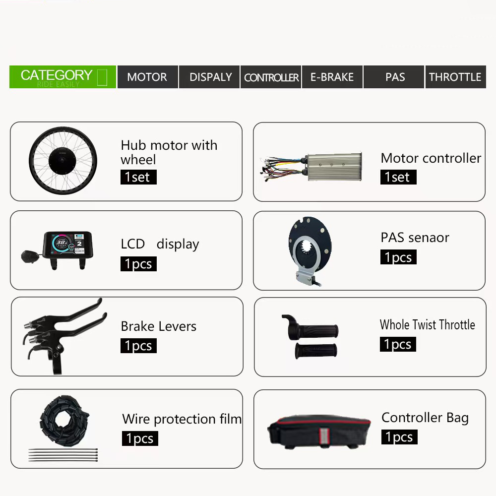 مجموعة تحويل الدراجة الكهربائي - مراجعة Ebike Conversion Kit 72V 3000W وسعره