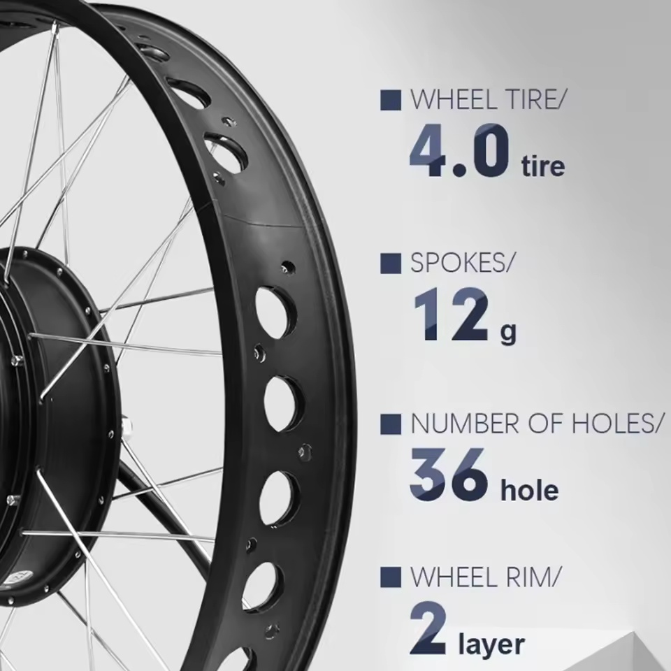 مجموعة تحويل محرك دراجة ثلجية  - مراجعة Fat Tire Ebike Conversion Kit 2000W وسعره
