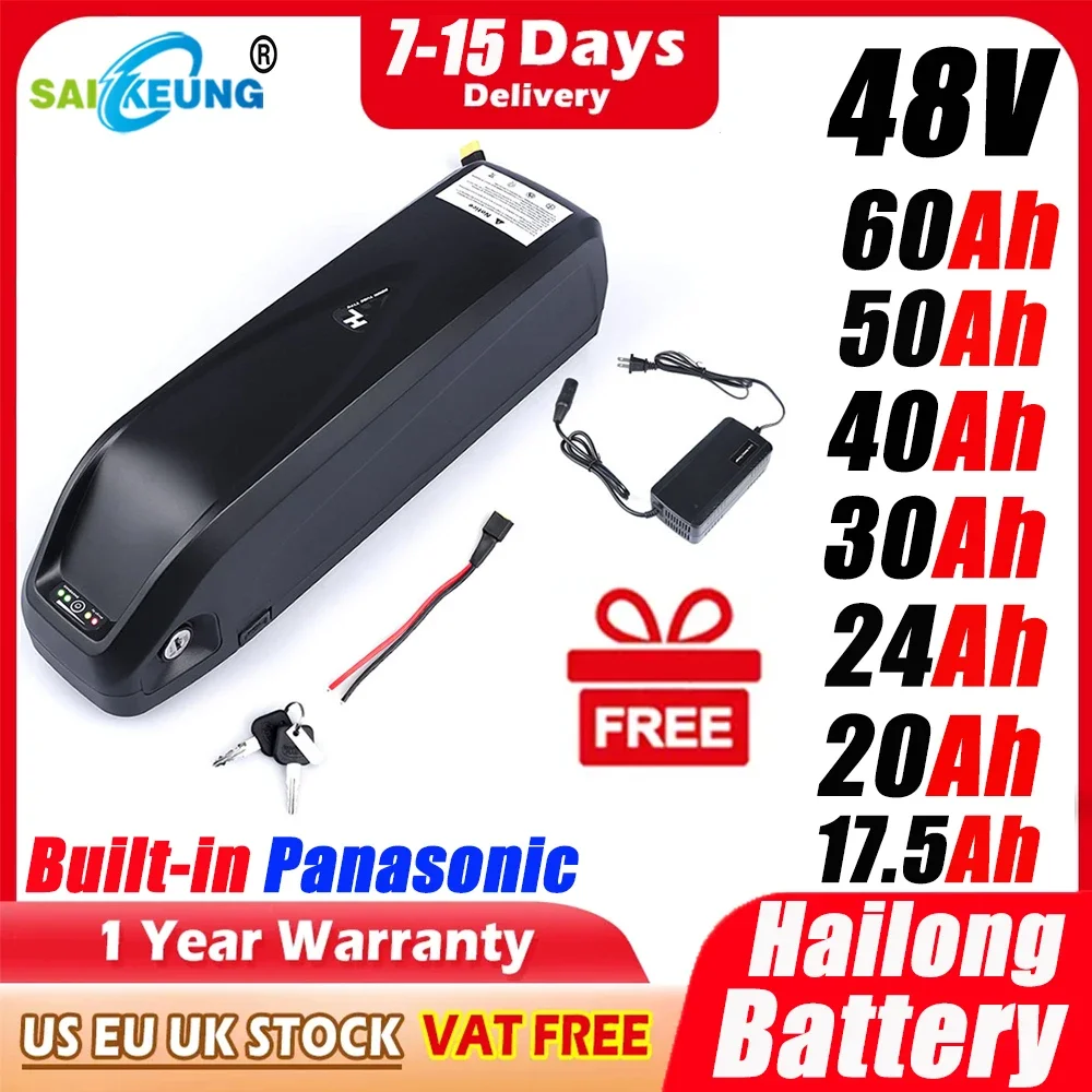 الأصلي 48V 52V 20AH 60V Ebike  - مراجعة Ebike Battery 48V 20Ah Hailong وسعره