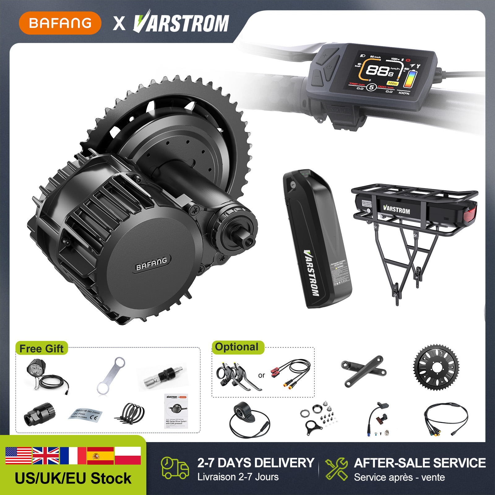 [مخزون أمريكي] محرك ومحركات كه - مراجعة Bafang Bbs02B 48V 750W Mid Drive Kit وسعره